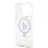Karl Lagerfeld iPhone 15 Pro Max Suojakuori Sormusteline MagSafe Valkoinen