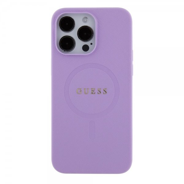 Guess iPhone 15 Pro Max Saffiano MagSafe -kuori Violetti
