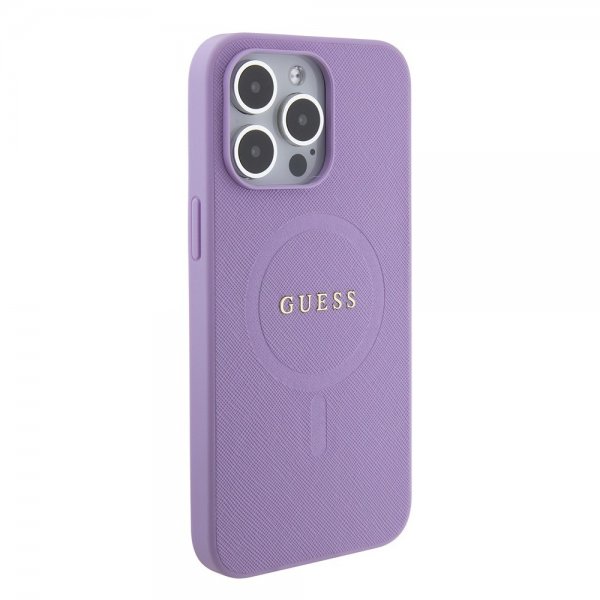 Guess iPhone 15 Pro Max Saffiano MagSafe -kuori Violetti