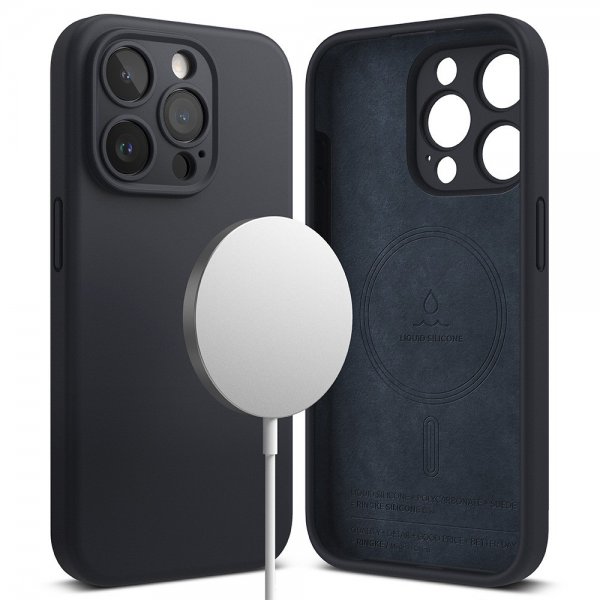 Ringke iPhone 15 Pro Max Kuori Silicone Magnetic Deep Blue
