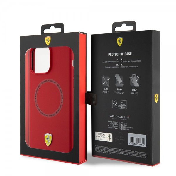 Ferrari iPhone 15 Pro Max kuoret silikoni MagSafe punainen