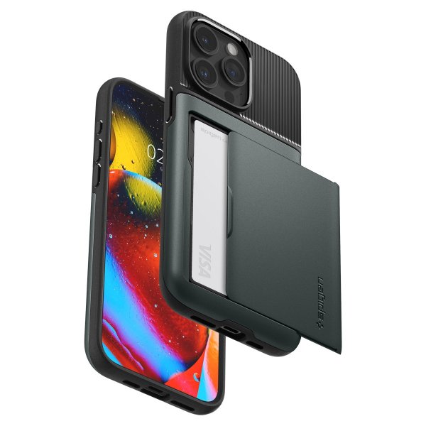 Spigen iPhone 15 Pro Max Kuori Slim Armor CS Abyss Green