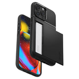 Spigen iPhone 15 Pro Max Kuori Slim Armor CS Musta