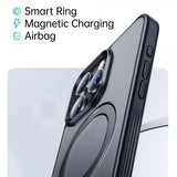 Baseus iPhone 15 Pro Max -suojakuori Smart Ring Series MagSafe, musta