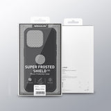 Nillkin iPhone 15 Pro Max Suojakuori Super Frosted Shield Pro Logoaukko Sininen