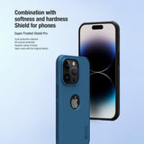 Nillkin iPhone 15 Pro Max Suojakuori Super Frosted Shield Pro Logoaukko Sininen