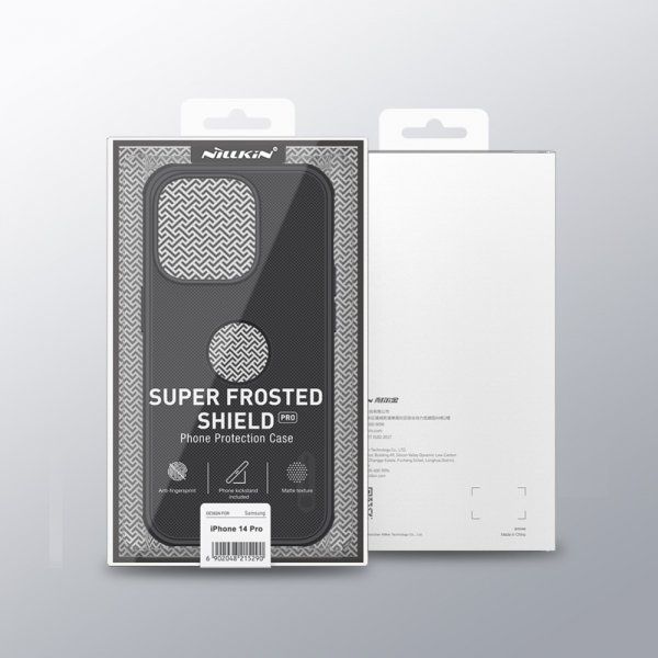 Nillkin iPhone 15 Pro Max Kuori Super Frosted Shield Pro Logoaukko Musta