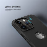 Nillkin iPhone 15 Pro Max Kuori Super Frosted Shield Pro Logoaukko Musta