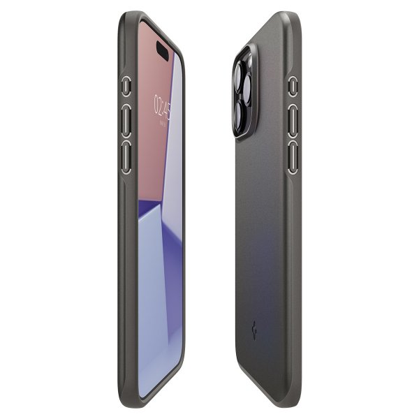 Spigen iPhone 15 Pro Max Thin Fit -suojakuori, Gunmetal