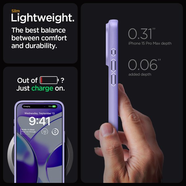 Spigen iPhone 15 Pro Max Thin Fit Iris Purple -suojakuori