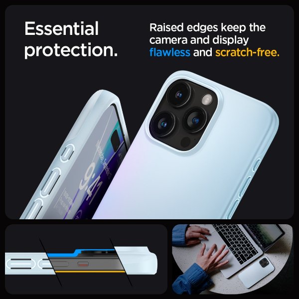Spigen iPhone 15 Pro Max Kuori Thin Fit Mute Blue