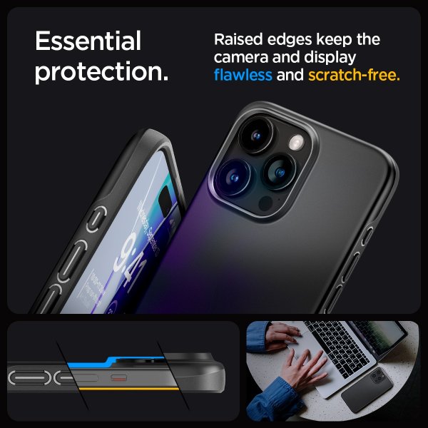 Spigen iPhone 15 Pro Max Thin Fit -suojakuori, musta
