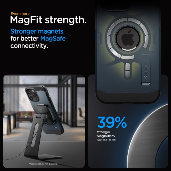 Spigen iPhone 15 Pro Max Suojakuori Tough Armor MagFit Metal Slate