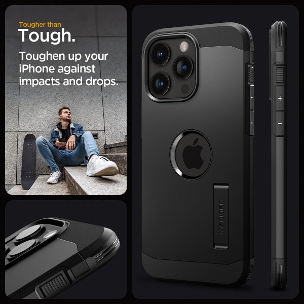 Spigen iPhone 15 Pro Max Kuori Tough Armor MagFit Musta