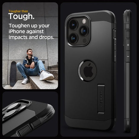 Spigen iPhone 15 Pro Max Kuori Tough Armor MagFit Musta