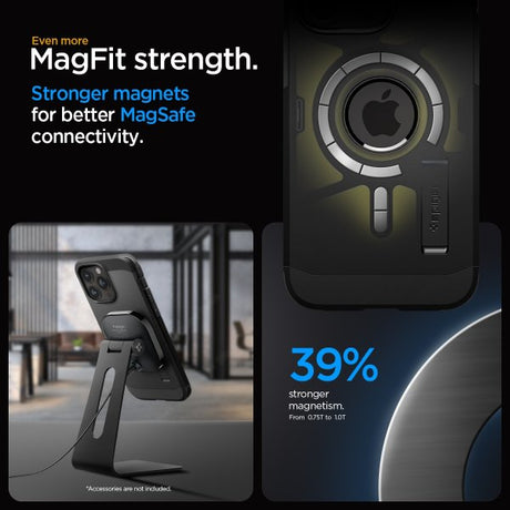 Spigen iPhone 15 Pro Max Kuori Tough Armor MagFit Musta