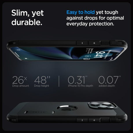 Spigen iPhone 15 Pro Max Kuori Tough Armor MagFit Musta