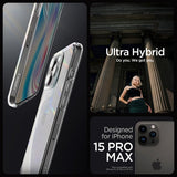 Spigen iPhone 15 Pro Max Kuori Ultra Hybrid Crystal Clear