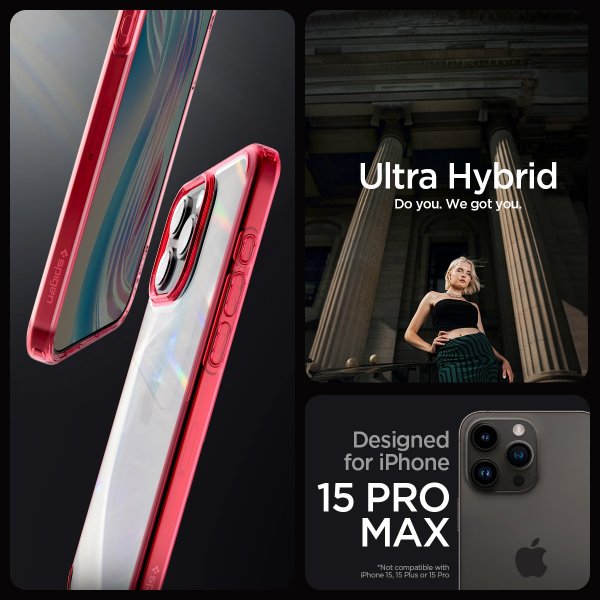 Spigen iPhone 15 Pro Max Kuori Ultra Hybrid Deep Red