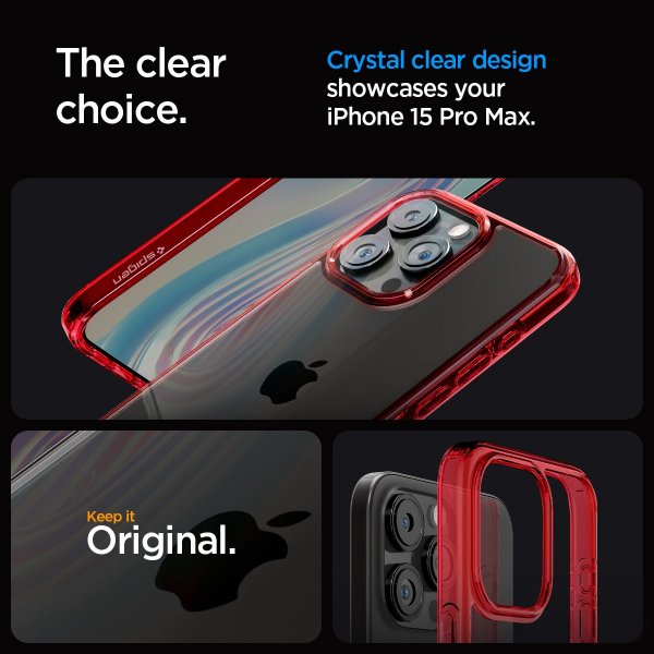 Spigen iPhone 15 Pro Max Kuori Ultra Hybrid Deep Red