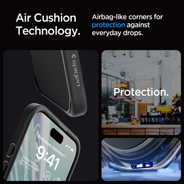 Spigen iPhone 15 Pro Max -suojakuori, Ultra Hybrid Frost Black