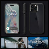 Spigen iPhone 15 Pro Max -suojakuori, Ultra Hybrid Frost Black