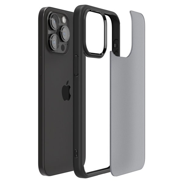 Spigen iPhone 15 Pro Max -suojakuori, Ultra Hybrid Frost Black