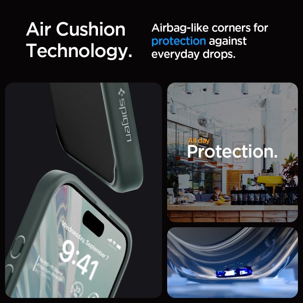 Spigen iPhone 15 Pro Max -suojakuori Ultra Hybrid Frost Green
