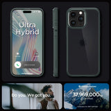 Spigen iPhone 15 Pro Max -suojakuori Ultra Hybrid Frost Green