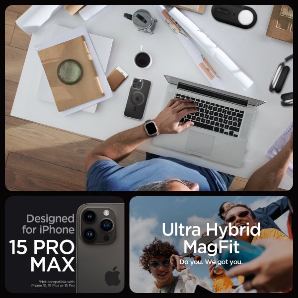 Spigen iPhone 15 Pro Max Suojakuori Ultra Hybrid MagFit Carbon Fiber