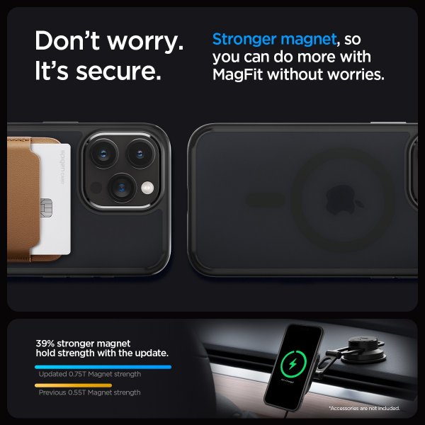 Spigen iPhone 15 Pro Max -suojakuori Ultra Hybrid MagFit Frost Black