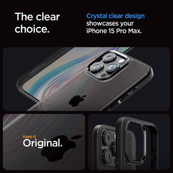 Spigen iPhone 15 Pro Max Kuori Ultra Hybrid Matte Mattamusta