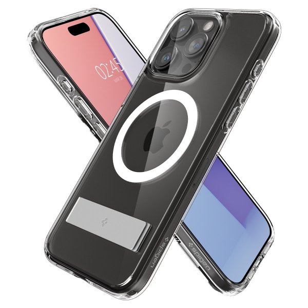 Spigen iPhone 15 Pro Max -suojakuori Ultra Hybrid S MagFit Crystal Clear