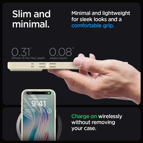 Spigen iPhone 15 Pro Max -suojakuori, Ultra Hybrid Mute Beige