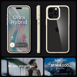 Spigen iPhone 15 Pro Max -suojakuori, Ultra Hybrid Mute Beige