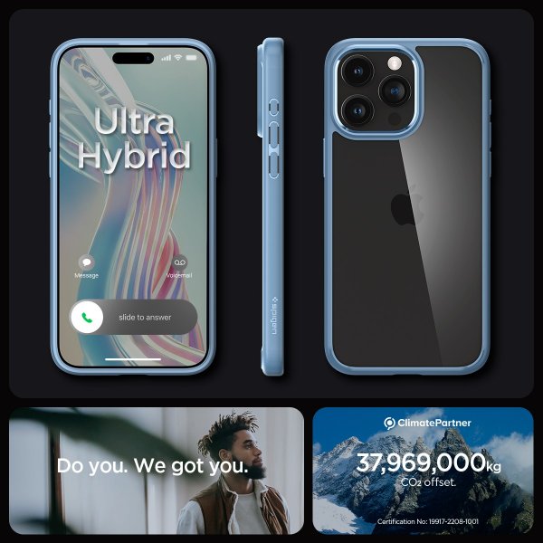 Spigen iPhone 15 Pro Max -suojakuori Ultra Hybrid Sierra Blue