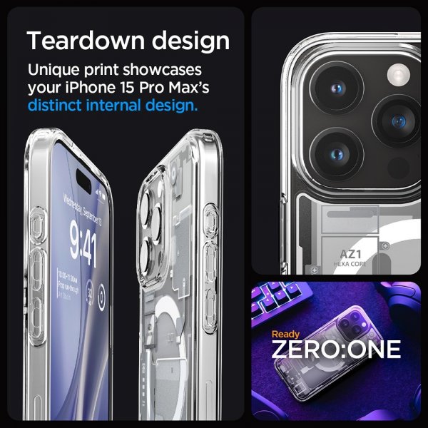 Spigen iPhone 15 Pro Max Kuori Ultra Hybrid Zero One MagFit Valkoinen