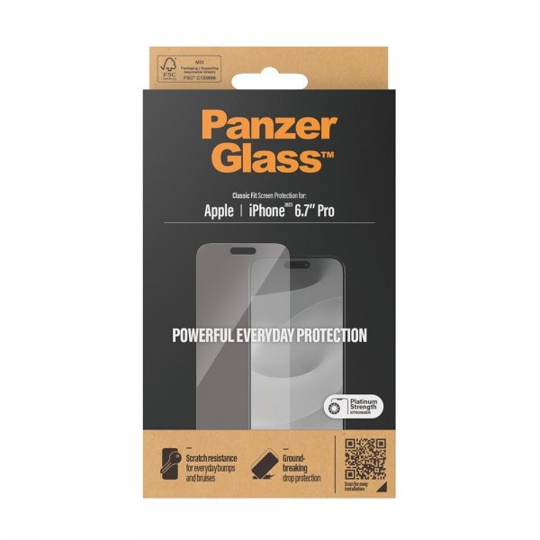 PanzerGlass iPhone 15 Pro Max -näytönsuoja, Classic Fit