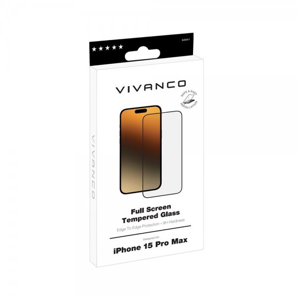 Vivanco iPhone 15 Pro Max -näytönsuoja koko näytölle