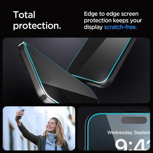 Spigen iPhone 15 Pro Max Näytönsuoja GLAS.tR EZ Fit Privacy 2-pakkaus