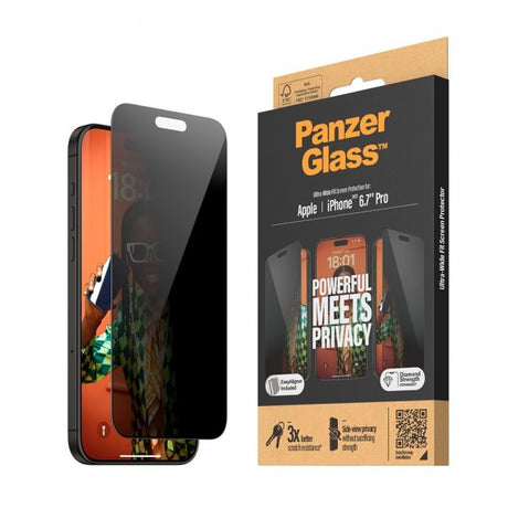 PanzerGlass iPhone 15 Pro Max Näytönsuoja Ultra-Wide Fit Privacy EasyAligner