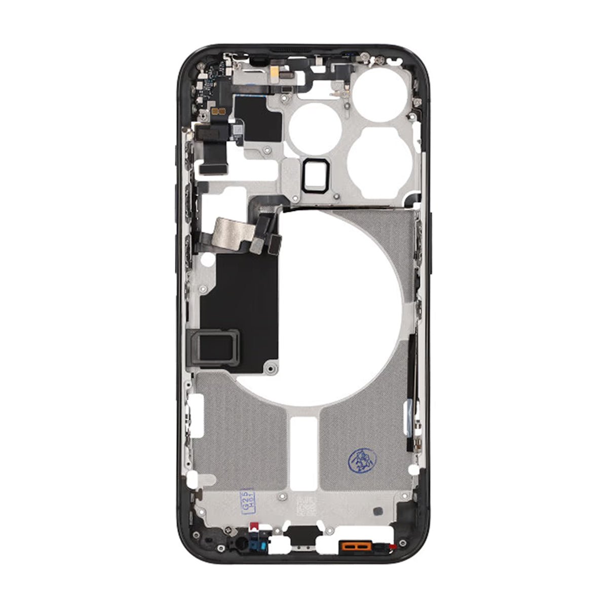 iPhone 15 Pro -keskikehys pienten osien kanssa, OEM – titaanins musta