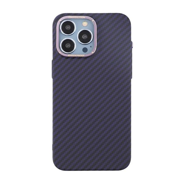 iPhone 15 Pro Kuori Hiilikuitukuvio Violetti