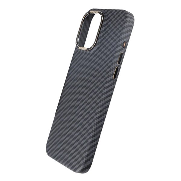 iPhone 15 Pro Hiilikuitukuvioitu Kuori Musta