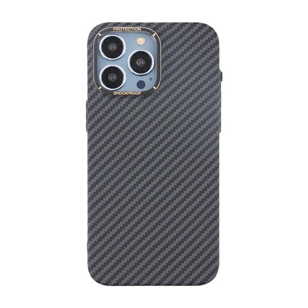 iPhone 15 Pro Hiilikuitukuvioitu Kuori Musta