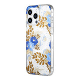 iPhone 15 Pro Kuori Kukkakuvio MagSafe Sininen Kulta