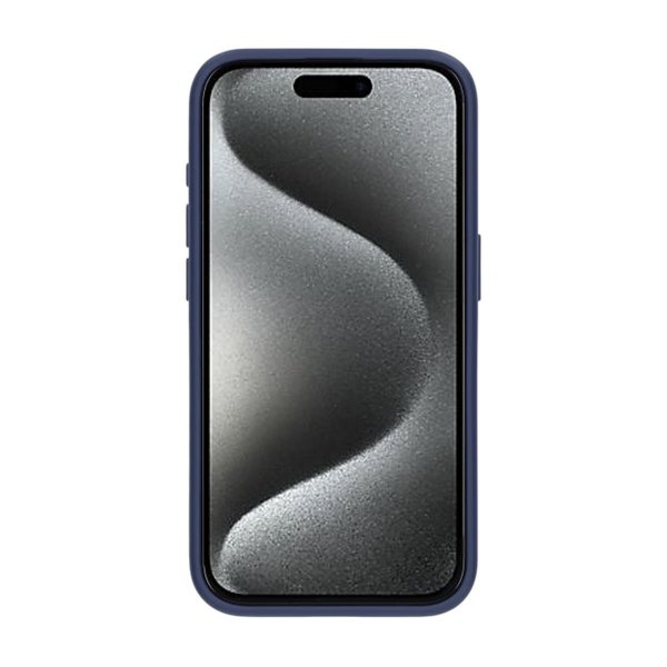 iPhone 15 Pro -suojakuori, jossa pyörivä MagSafe-jalusta, sininen
