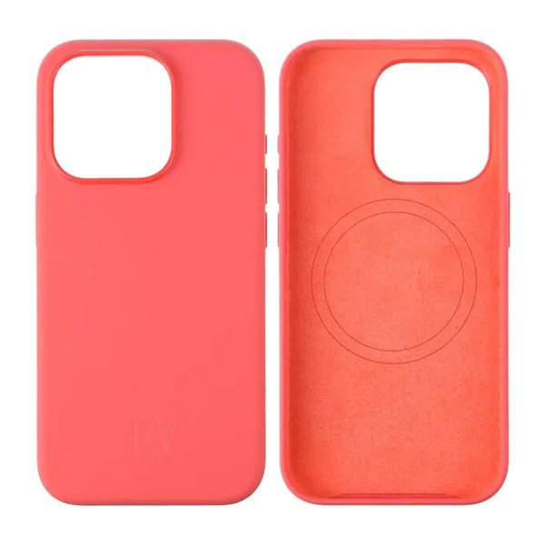 Rvelon iPhone 15 Pro Silikonikuori MagSafe Punainen