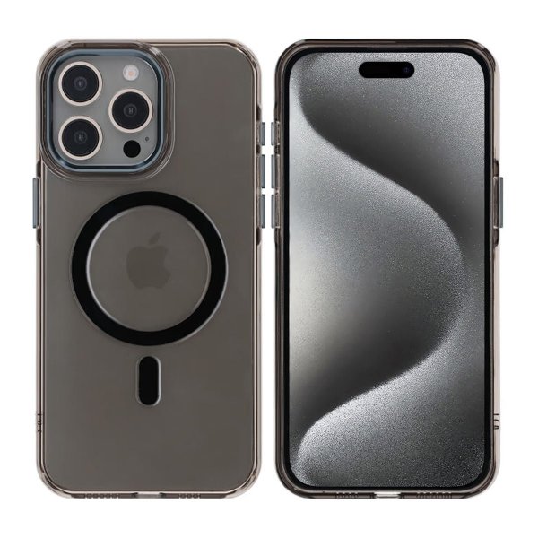 Rvelon iPhone 15 Pro -suojakuori, TPU, MagSafe, musta