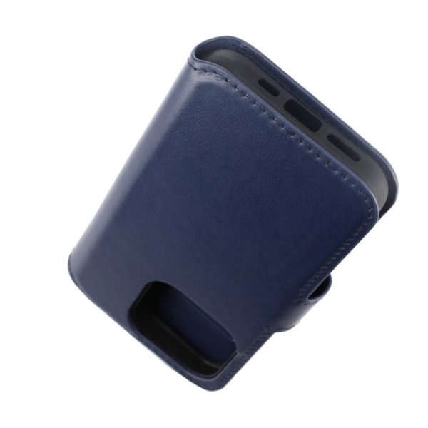 Rvelon iPhone 15 Pro Kotelo, aitoa nahkaa, sininen